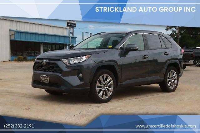 2019 Toyota RAV4 XLE Premium in Gray — front three-quarter view